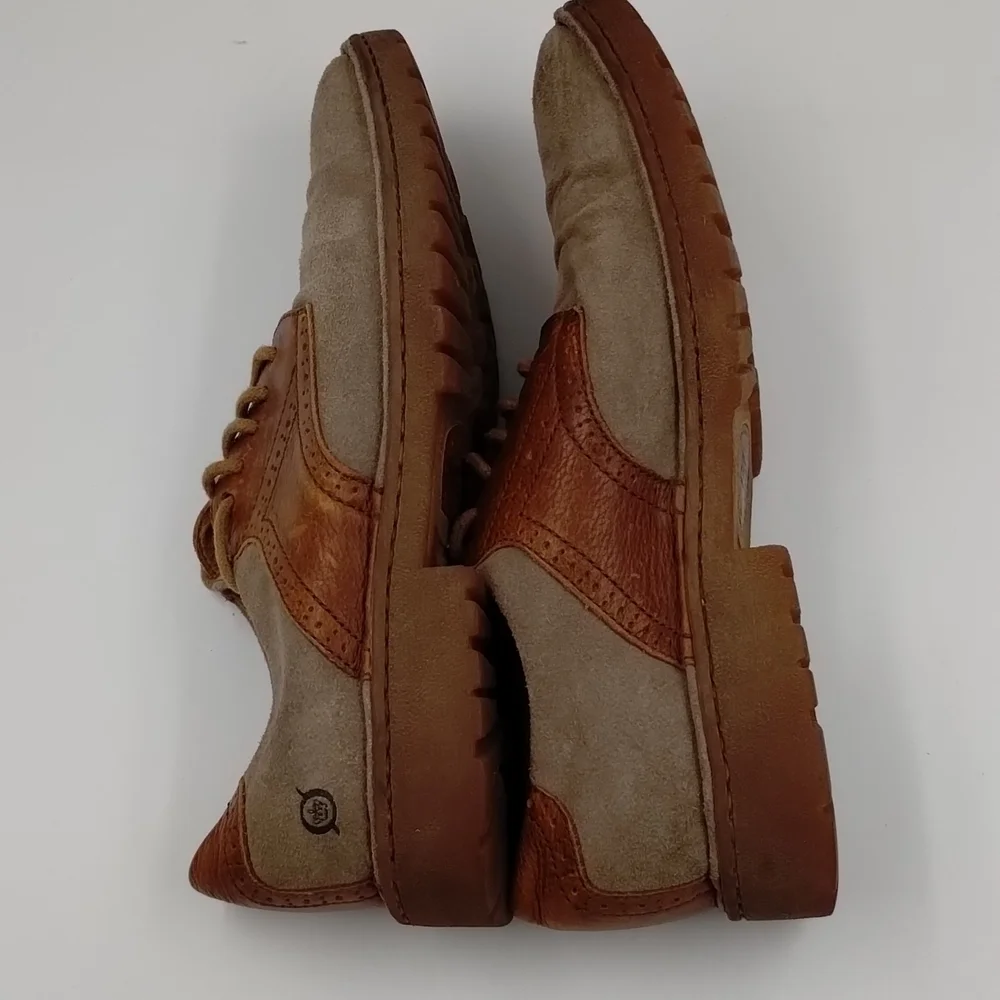 Born Men's Harding Saddle US 9 Oxford Lace Up Suede Leather